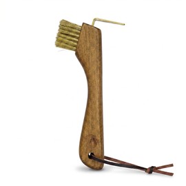 Equimour Hoof Pick & Hoof Brush - 2-in-1 Natural Wood Hoof Care