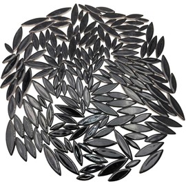 Leaf Petal Ceramic Mosaic Tiles for Crafts, 500 g Irregular Mosaic Pieces, Petal Mosaic Tiles DIY Mosaic Making Stones for Crafts Hobby Art Wall Decoration (Black)