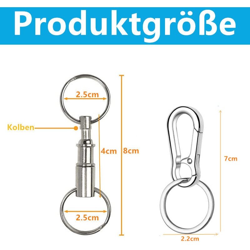 Norhogo 6 pieces key rings with quick release, removable key