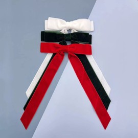 Large Black Velvet Hair Bows For Girls,2 PCS 5 Inch Bows Hair Alligator Clips Accessories for Women Girls Toddlers Kids
