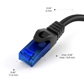 KabelDirekt – 1 Foot – Ethernet, Patch & Network Cable (transfers gigabit Internet Speed, Ideal for 1Gbps Networks/LANs, routers, modems, switches, RJ45 Plug (Blue), Black)