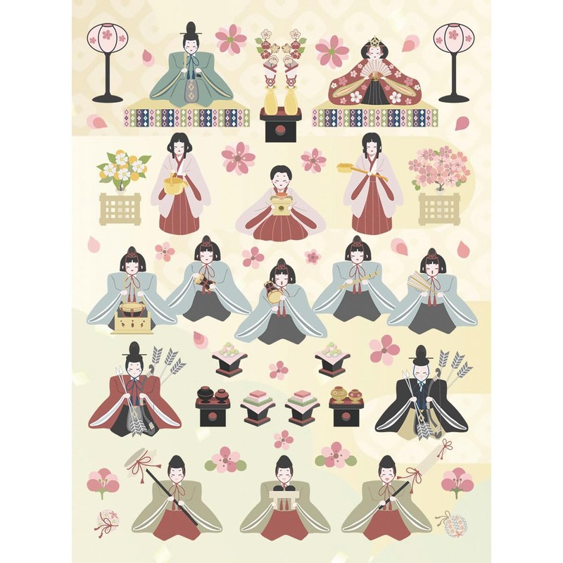next.design Thin Tapestry, Hanging Scroll, Hinamatsuri, Hinamatsuri, Hinamatsuri, Peach Blossoms,