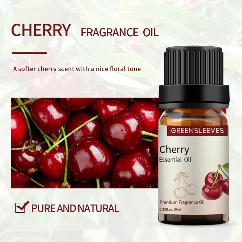 GREENSLEEVES Strawberry Cherry Essential Oil Set for Diffuser, Humidifier, Massage