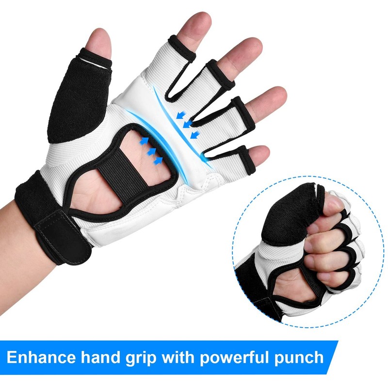 1 Pair 180‑185mm Half Finger Punch Bag Training Gloves Boxing