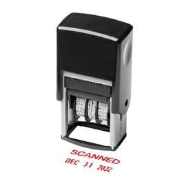 Self Inking Rubber Stamp, Phrase with Date Stamp, Refillable Office Supply Business Stamps (Scanned)