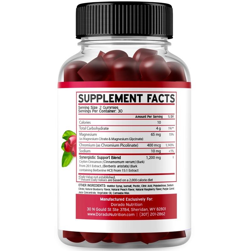 Berberine Gummies with Ceylon Cinnamon (1,200mg) 60 gummies - Healthcare