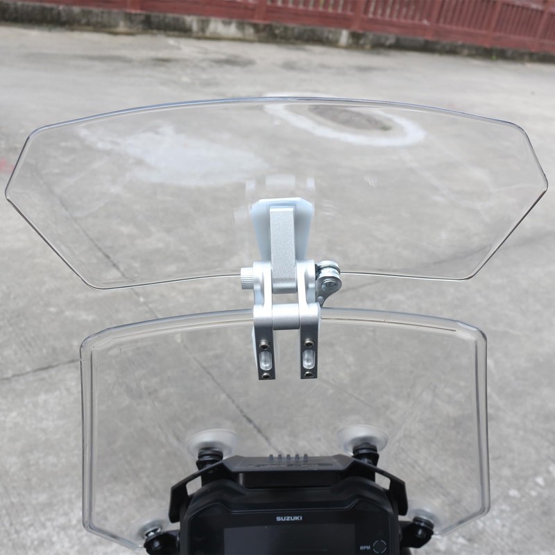 SINLIRU Universal Motorcycle Wind Deflector Clear Motorbikes Windscreen Adjustable Clip