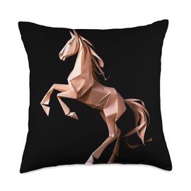 Origami Master Folding Paper Craft Origami Horse Japanese Art Paper Folding Artist Throw Pillow, 18x18, Multicolor