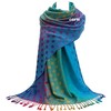 GFM Silky Feel Scarf in Paisley Floral Pashmina Style, Npolkapash-tx-turquoise