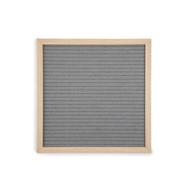 Core Home Felt Letter Board with Vintage Frame and Stand - Includes 128 Letters, Numbers, and Symbols - 12" x 12" - Grey