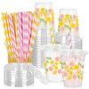 JarThenaAMCS 50 Pcs Summer Lemon Plastic Cups Disposable Cups with