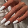 Uñas postizas blancas mate, largas, cuadradas, medianas, tipo ataúd, postizas,