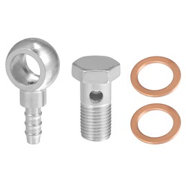 X AUTOHAUX 14mm ID 8mm OD M14x1.5 Banjo Fitting Adapter Silver Tone - 4 Pcs