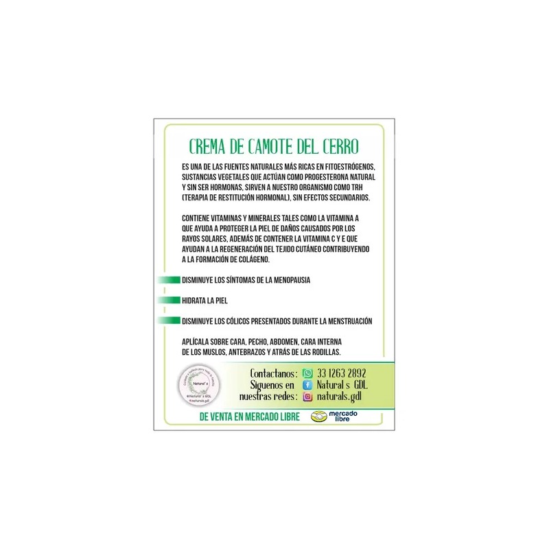 Pack Crema De Camote Del Cerro Natural's Gdl 3 Frascos