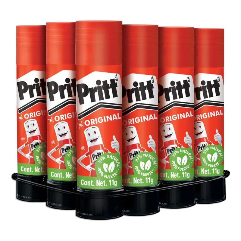 Pack 12 Pegamento en barra Original lavable Blanco Pritt