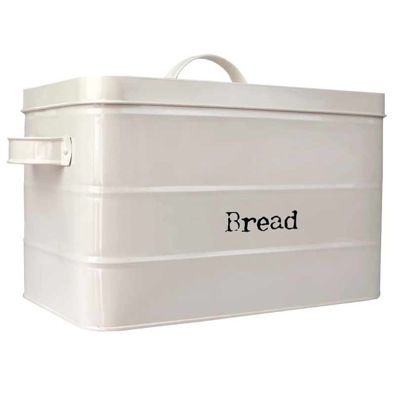 Home Basics Tin Canister Collection, 13-Liter Bread Box with Cover,
