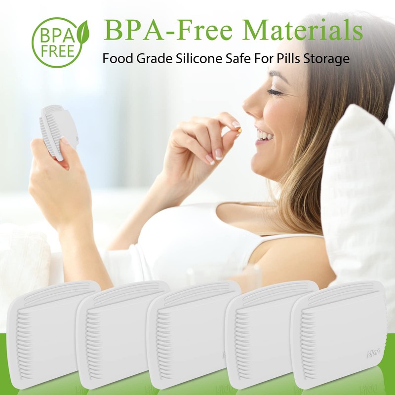 2 Pieces Pill Organizer Reusable Pocket Pill Case Portable Open
