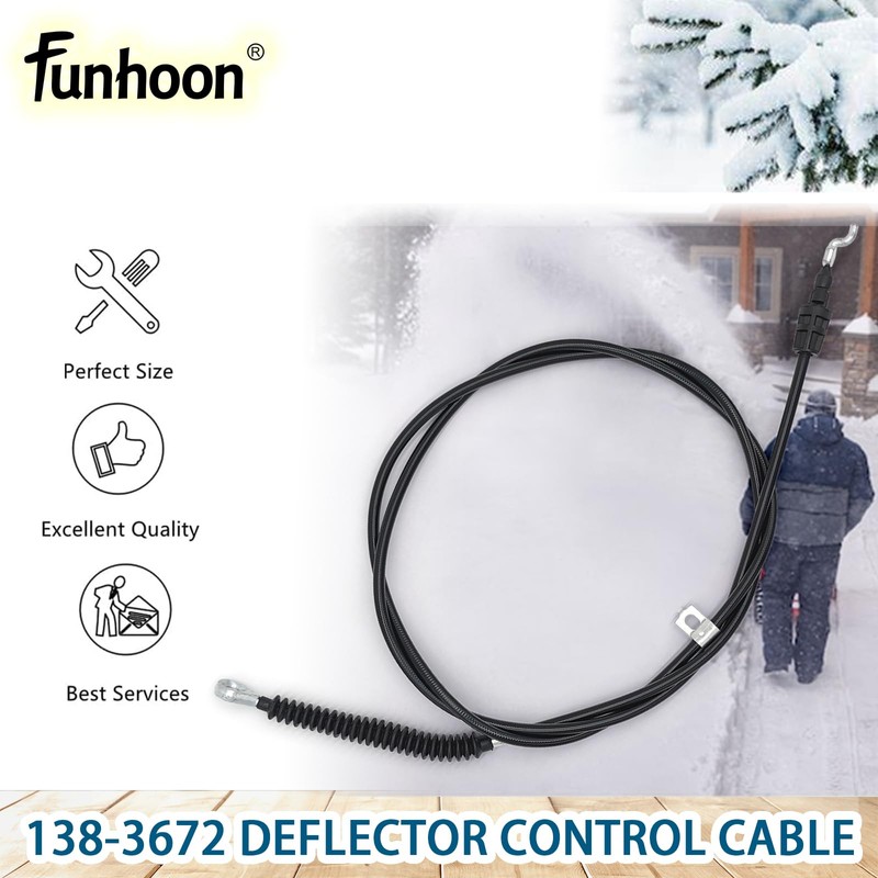 Funhoon 138-3672 Deflector Control Cable for Toro 726 OE, 824