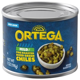 Ortega Fire Roasted Diced Green Chiles, Mild, 7 oz (Pack of 24)