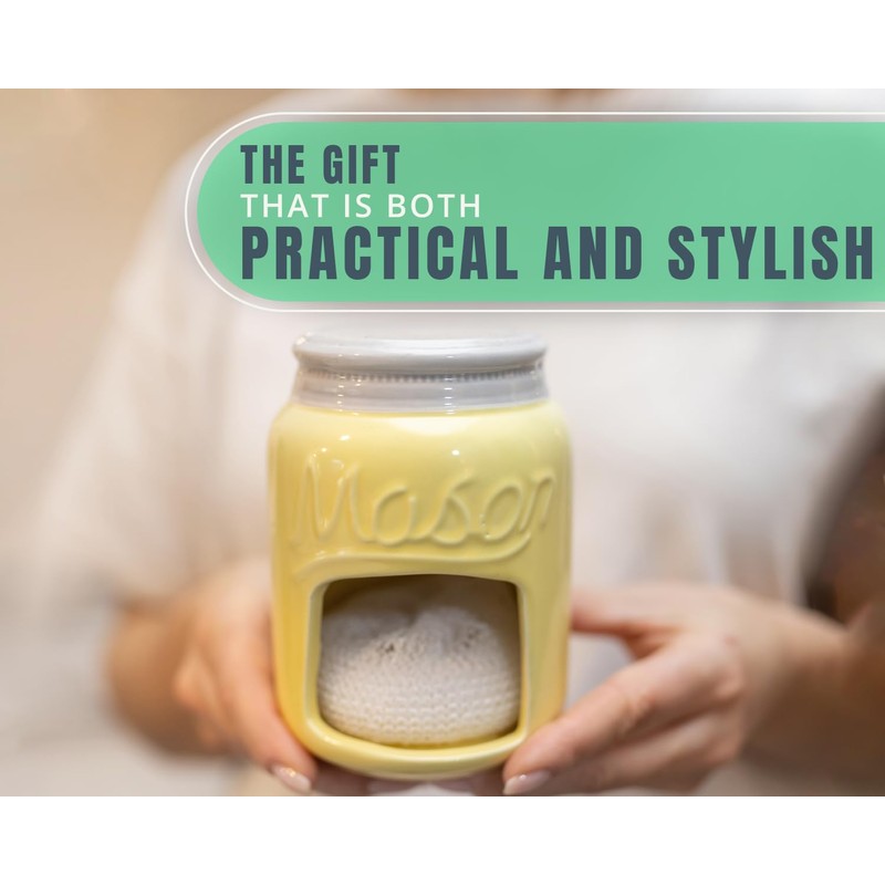 Comfify Ceramic Kitchen Sponge Holder - Farmhouse Style Sink Caddy