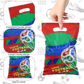 Geluode - Bolsas de regalo para la Copa Mundial 2026, 50 bolsas de regalo de fútbol de doble cara de 6.5 x 9.8 pulgadas, bolsas de regalo de fiesta co