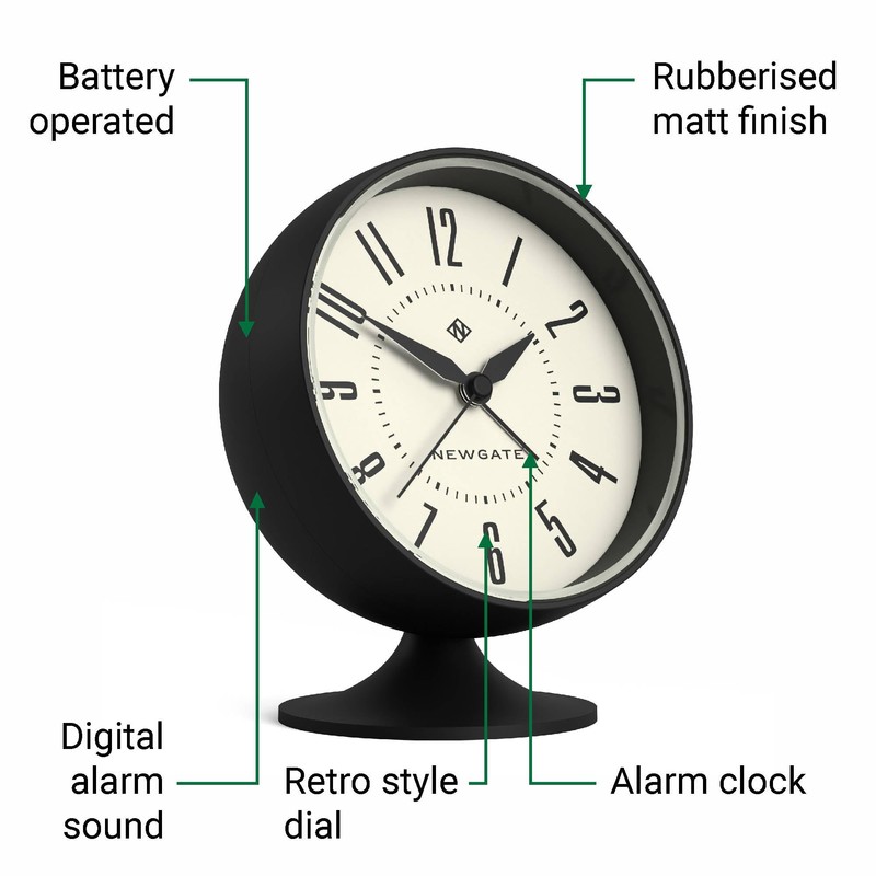 NEWGATE® Spheric Alarm Clock | Iconic Dome Retro Design |