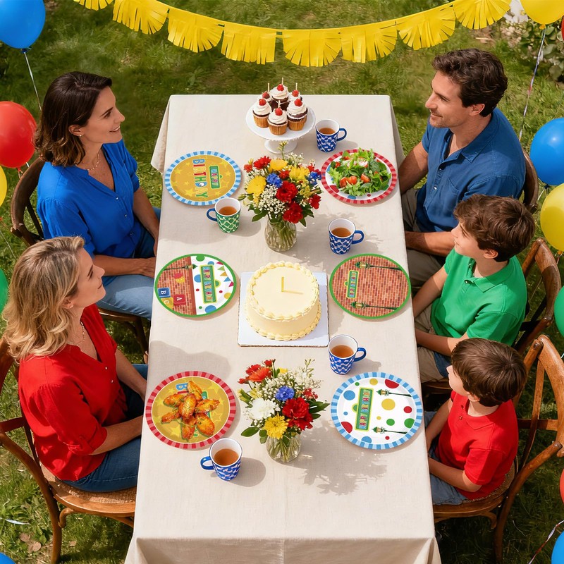 LADVCORP 60 Pcs Friend Street Birthday Paper Plates 7" Disposable