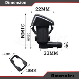Amavoler Windshield Washer Sprayer Nozzle Aftermarket Replacement Accessorie Fit for 07-11 Dodge Nitro, 08-12 Liberty, 06-10 Commander. OEM #: 55157319AA,4806312AA. (2pcs)