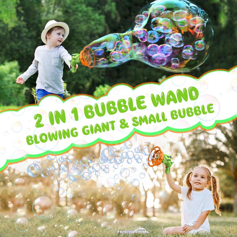 Bubble Machine, Dinosaur Bubble Gun for Kids Electric Bubble Blower