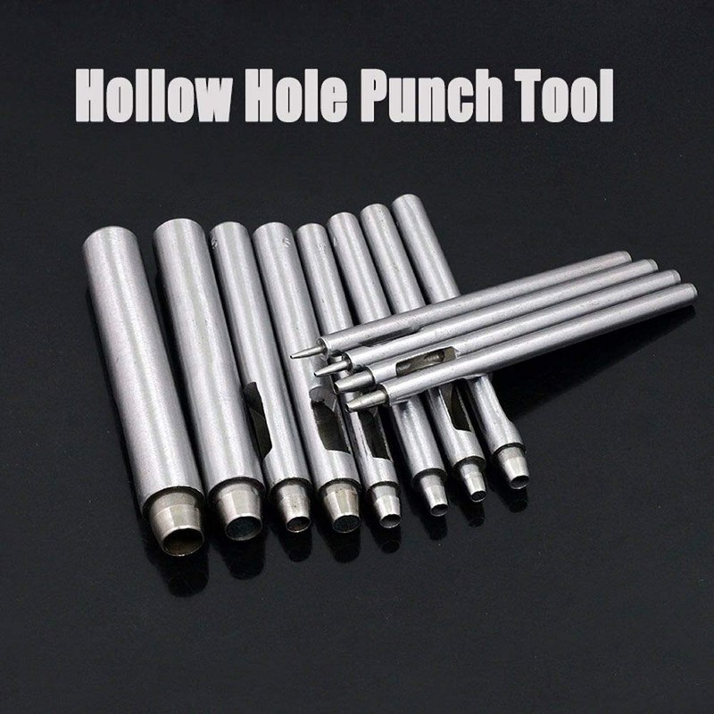 DIY SENRISE 5PCS Leather Punch Tool, 3.5MM Round Hollow Hole