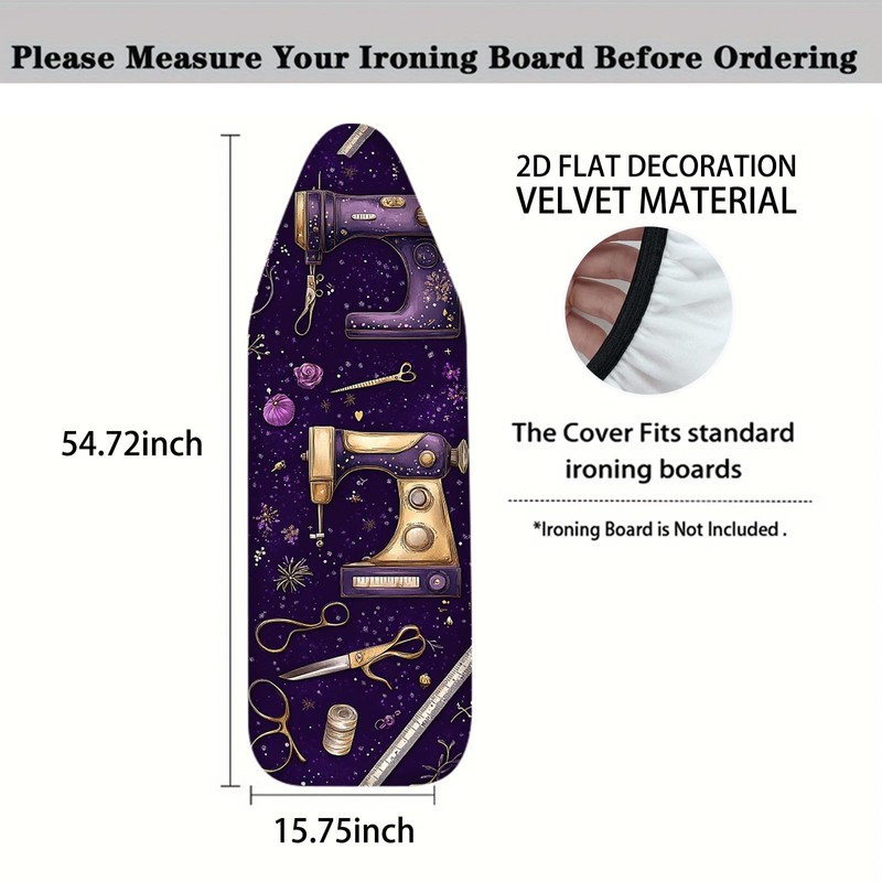Nuxovilar Purple Sewing Machine Ironing Board Cover,15 * 54inch,Fit Most