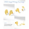 Gold Angel Wings Earrings - Sterling Silver Wing Stud Earrings