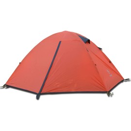 2 Person Backpacking Tent 3-4 Season Windproof Camping Tent Awning Family Tent Two Doors Double Layer with Aluminum rods for Outdoor Camping Family Beach Hunting (Orange-2 Person)