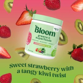 Bloom Nutrition Greens & Superfoods Powder, Strawberry Kiwi, 0.5 lbs. BIG JAR