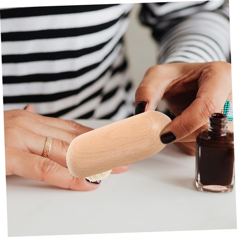 WOONEKY 2pcs Nail Cleaning Brush Manicure Toenail Scrubber with Soft