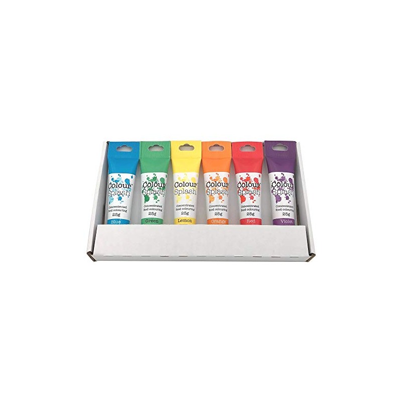 Colour Splash Food Colouring Gel Rainbow Colours 6 Set, supplied