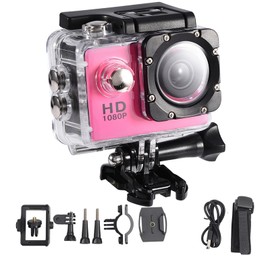 Waterproof Outdoor Cycling Sports Mini DV Action Camera Camcorder (Pink)