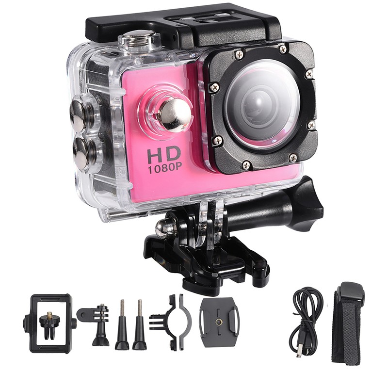 Waterproof Outdoor Cycling Sports Mini DV Action Camera Camcorder (Pink)