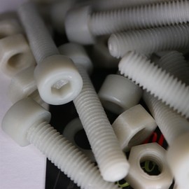20 x Glass Filled Reinforced, Super Nylon Socket Head, M8 x 40mm Plastic Nuts and Bolts, Washers, (5/16 x 1 37/64 in)