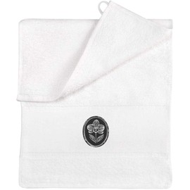 Azeeda 'Orchideenblüte im ovalen Rahmen' Flanell/Gästehandtuch (TL00071062)