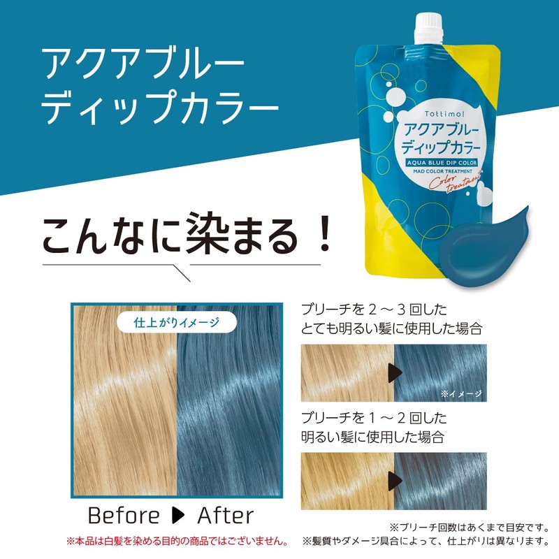 Tottimo! Dip Color Aqua Blue Color Treatment 17.6 oz (500