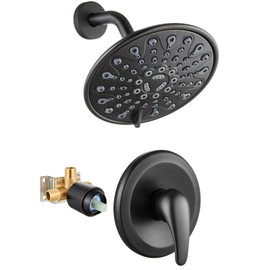 gotonovo Shower Faucet Set Bathroom Shower Head and Handle Set Complete 6 Settings 6 inch Rainfall Shower Head Kit High Pressure Shower System Combo Shower Trim Kit with Valve Oil Rubbed Bronze