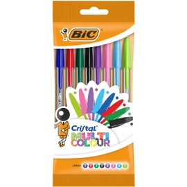 BIC Cristal Ballpoint Pens - Pack of 8 - Assorted Colours (Fashion + Standard) - 1.6 mm Tip with Smooth Writing