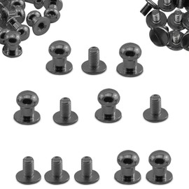 Trimming Shop 8mm Screw Back Chicago Rivets Sam Browne Studs Round Head Hand Pressed Rivet for DIY Leathercrafts, Clothing Repair, Embellishment, Gold, 50pcs