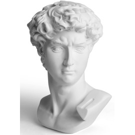 Garwor David Estatua Esculturas de cabeza de 6 pulgadas Michelangelo David Busto Figurita clásica Griega Romana Busto Decoración del Hogar Decoración de Oficina