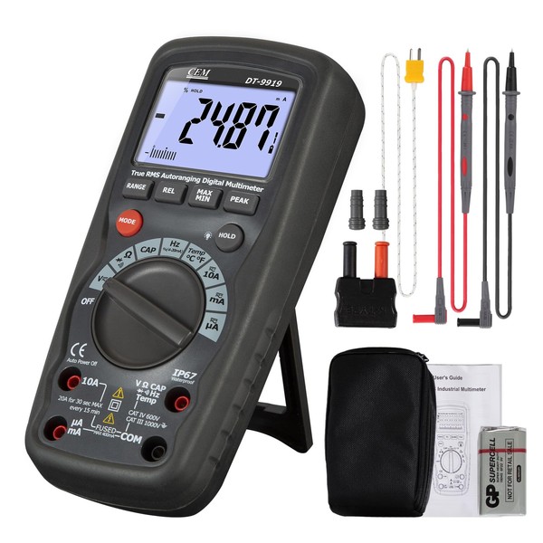 CEM Digital MultimeterTRMS 40000 Counts Autoranging Voltmeter Ammeter with High