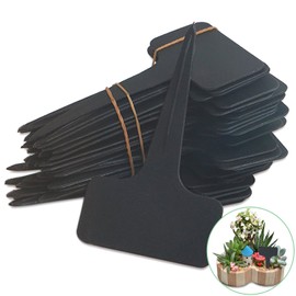 Prudance® 50pcs Reusable Waterproof Plant Markers for Garden T-Type Plant Labels for Seedlings Potted Plants Vegetables Succulents Durable Weatherproof Garden Tags （Black）