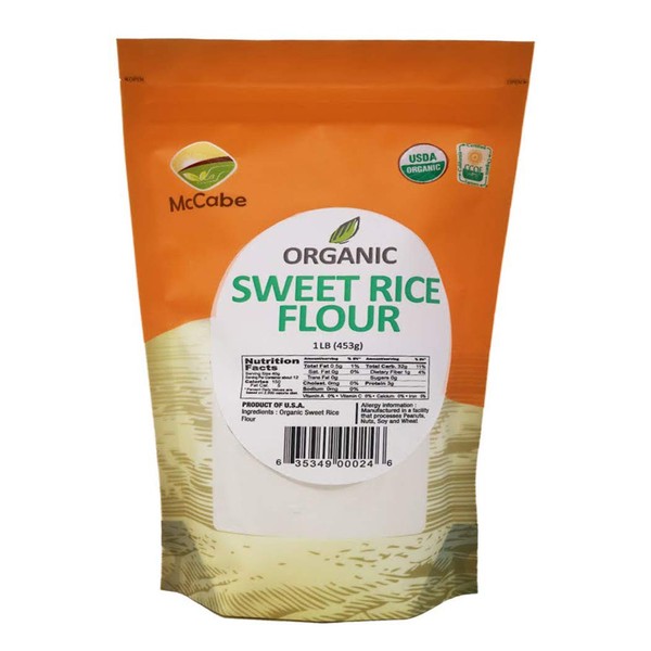 McCabe Organic Sweet Rice Flour, 1 lb (16 oz)