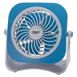 PowerZone Dual Powdered Table Fan, 2 Speeds, Plastic, 4 In W