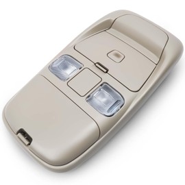 LED Overhead Console Assembly Fit for Dodge Ram 1500 2500 3500 1998-2002 Cab Interior Ceiling Dome Map Reading Light Lamp Map lights Replaces# SN96TL2AA, SN94TL2AA, L0021202, 5013609AA, 55350657, Tan